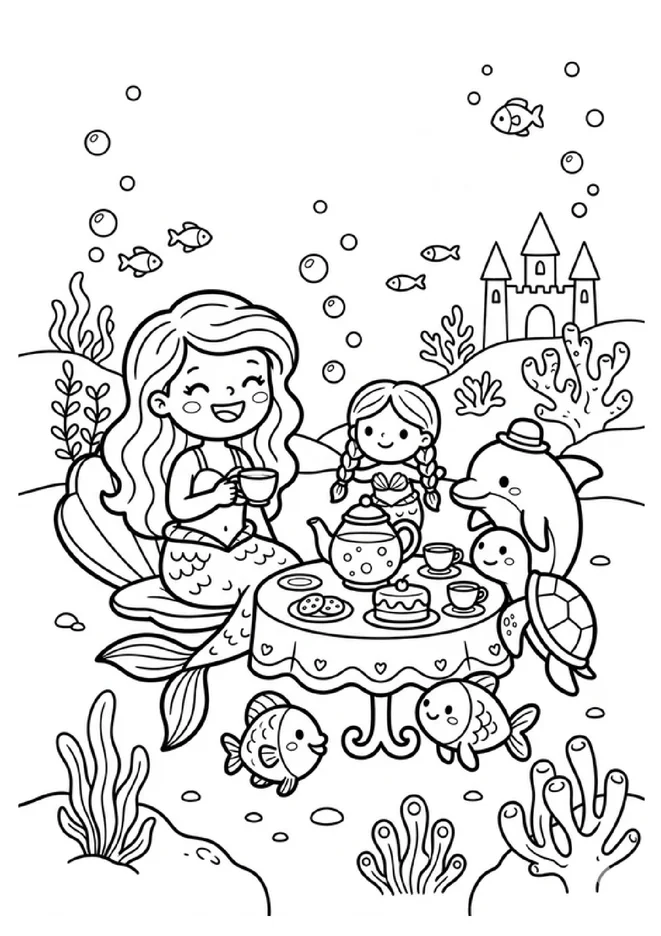 Desenhos de sereia para colorir para imprimir e colorir - imagem 9